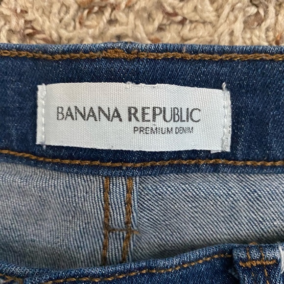Banana Republic Womens Dark Wash Distressed Skinny Jeans , Blue SZ 30 (M/10) - Picture 4 of 10